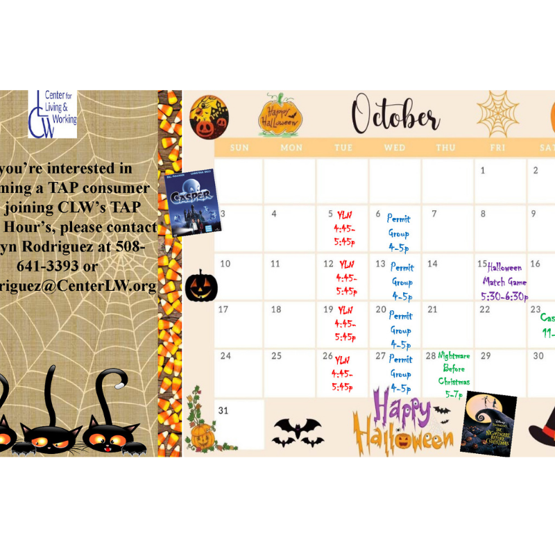 TAP October Calendar
