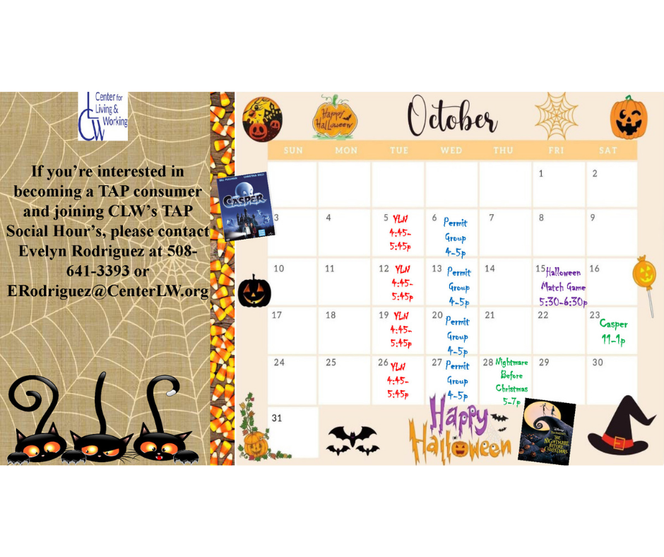 TAP October Calendar