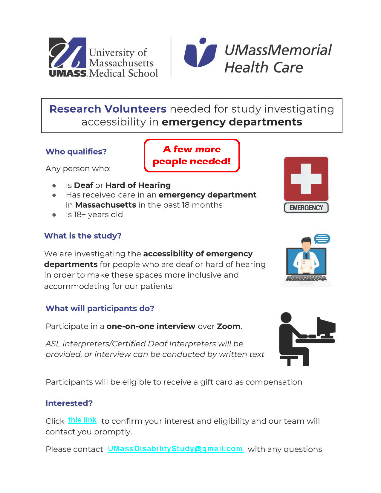 UMass Accessibility of Emergency Departments Research Study