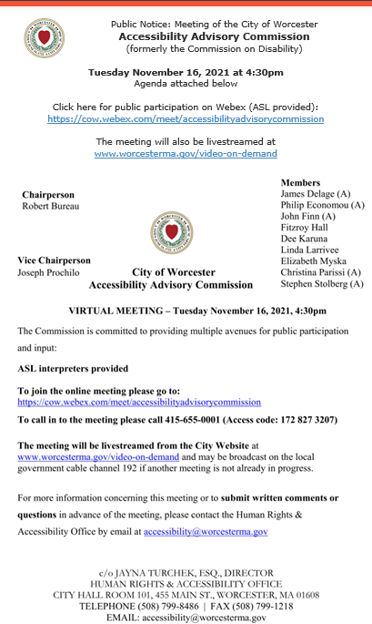Accessibility Advisory Committee Meeting 11/16/2021