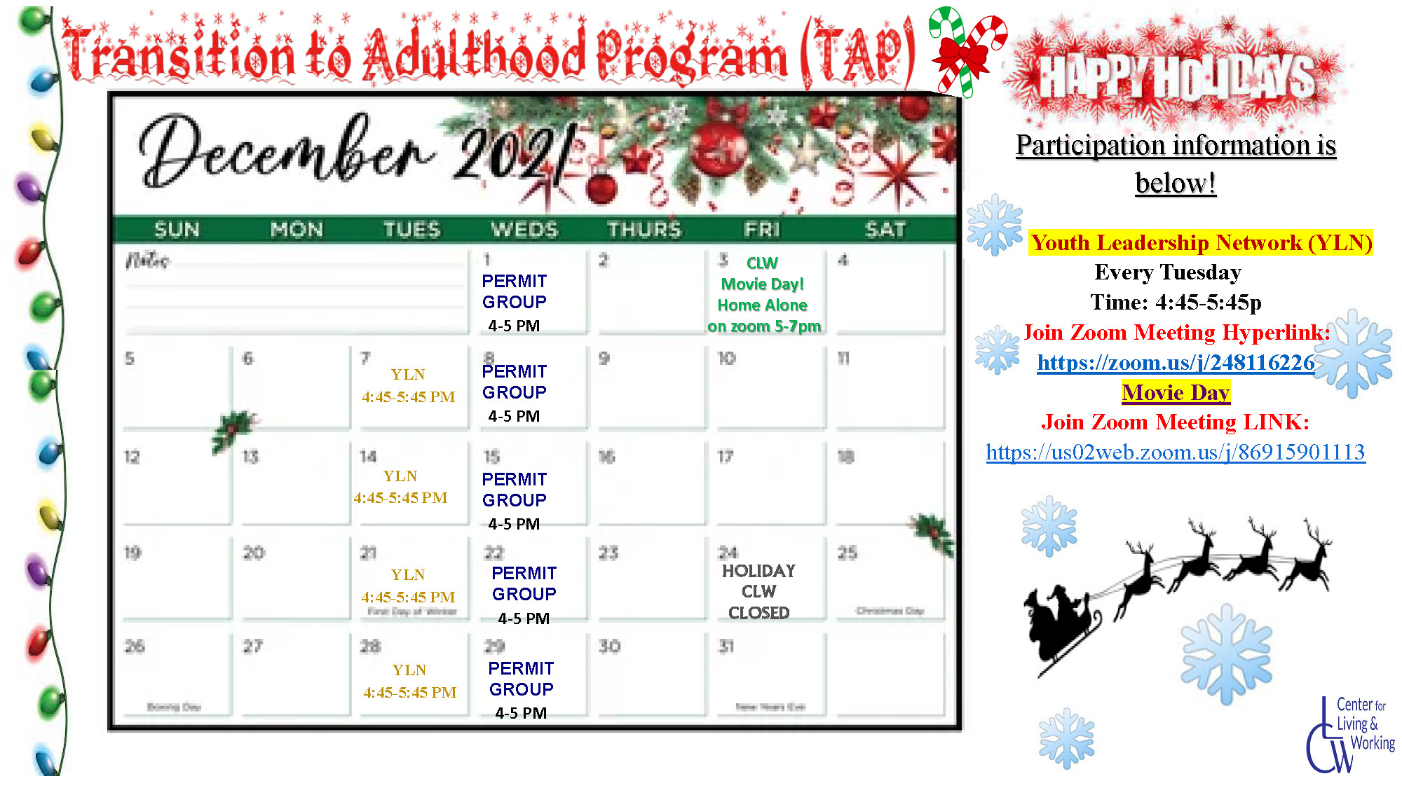 TAP December Calendar