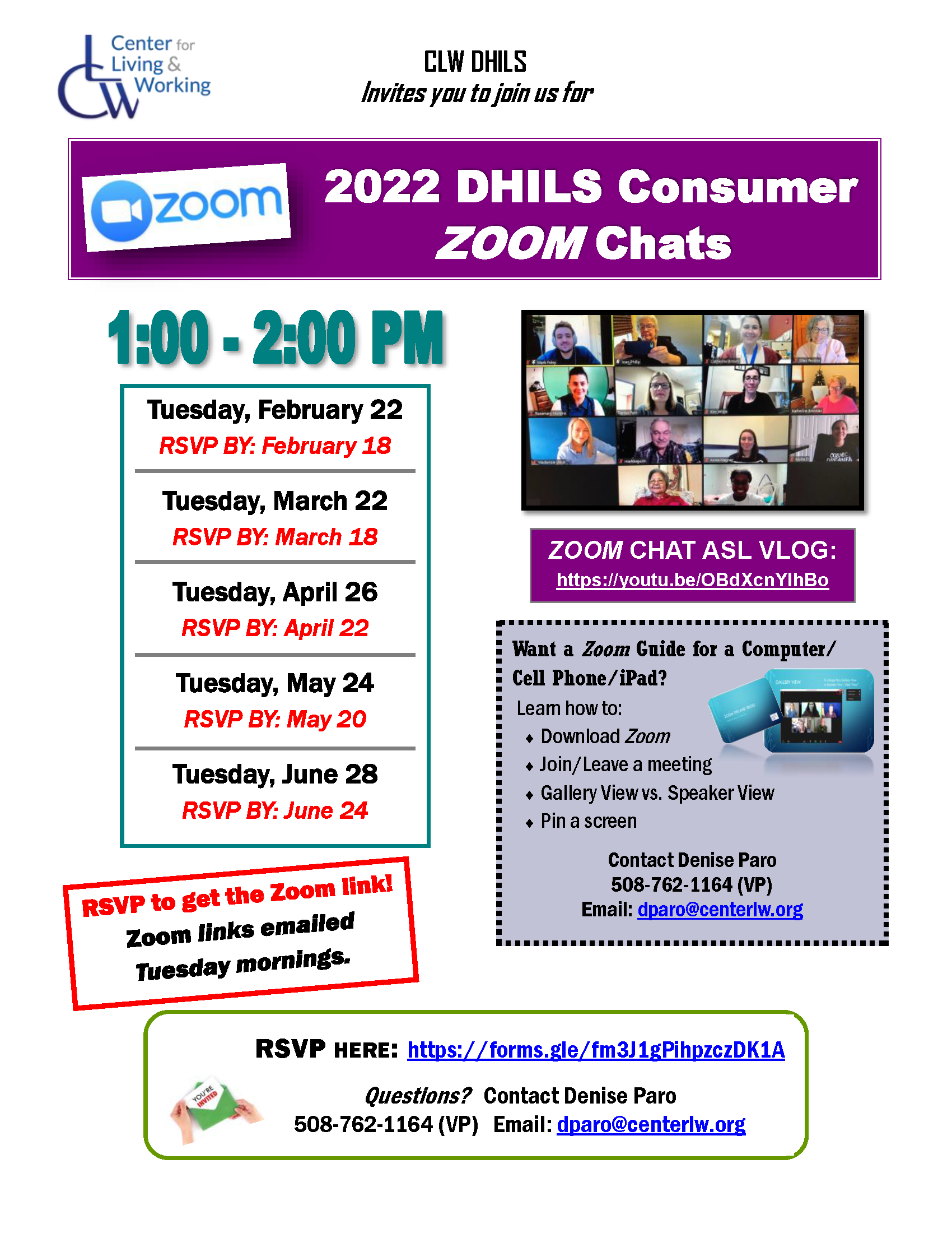 DHILS Consumer Zoom Chats
